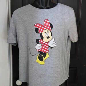 DISNEY MINNIE MOUSE BLOWING KISS Womens L SS T-Shirt